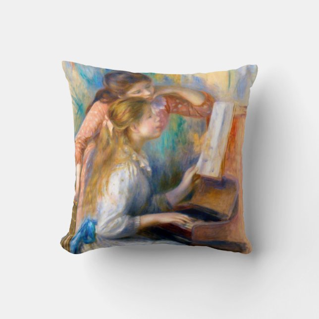 Junge Mädchen am Klavier, Renoir Kissen (Vorderseite)