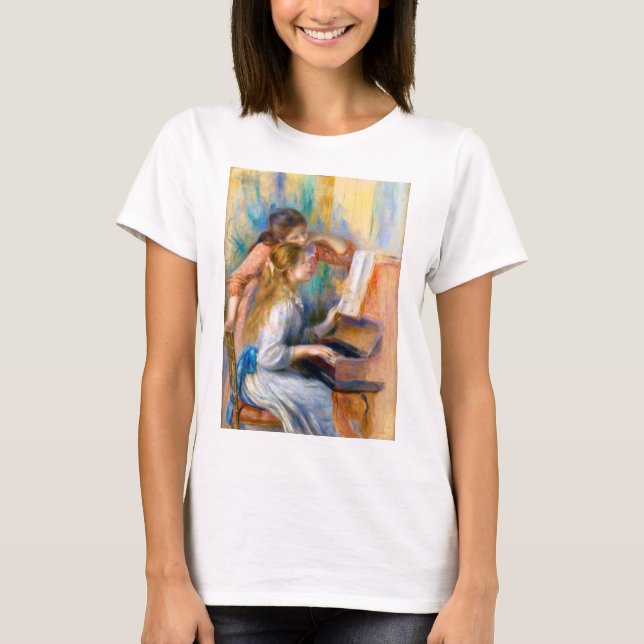 Junge Mädchen am Klavier, Renoir T-Shirt (Vorderseite)