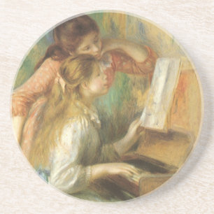 Junge Mädchen am Klavier von Pierre Renoir Getränkeuntersetzer