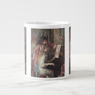 Junge Mädchen am Klavier von Pierre Renoir Jumbo-Tasse