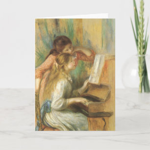 Junge Mädchen am Klavier von Pierre Renoir Karte