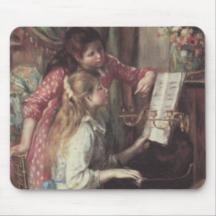 Junge Mädchen am Klavier von Pierre Renoir Mousepad