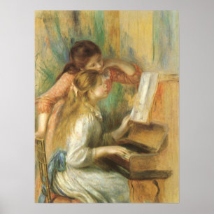Junge Mädchen am Klavier von Pierre Renoir Poster