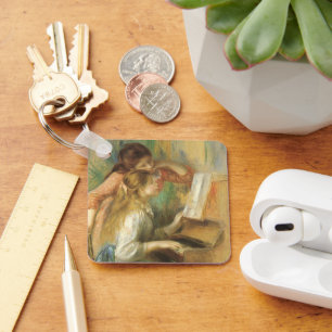 Junge Mädchen am Klavier von Pierre Renoir Schlüsselanhänger