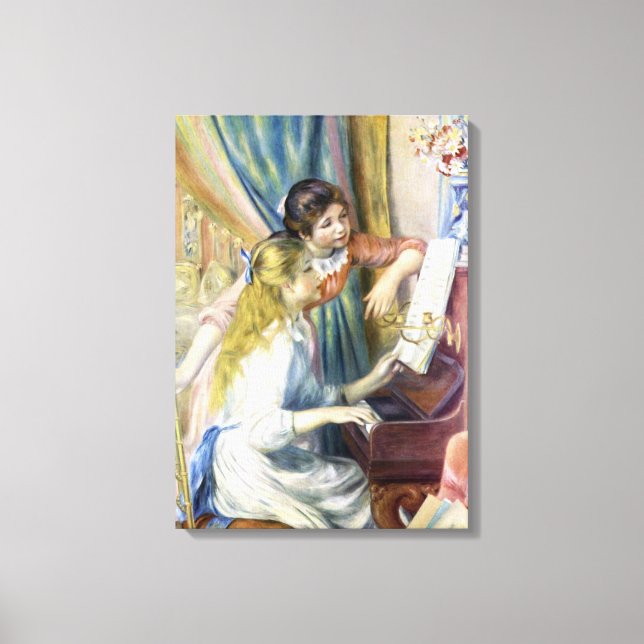Junge Mädchen am Piano von Pierre Renoir Leinwanddruck (Vorderseite)