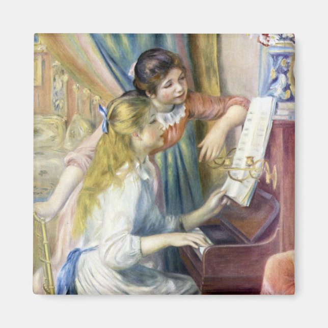 Junge Mädchen am Piano von Pierre Renoir Magnet (Vorne)