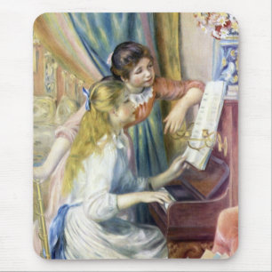 Junge Mädchen am Piano von Pierre Renoir Mousepad