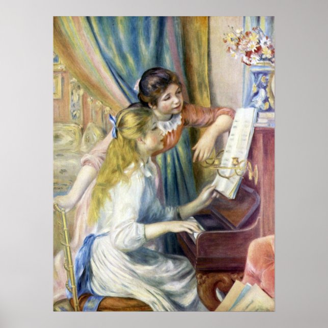 Junge Mädchen am Piano von Pierre Renoir Poster (Vorne)