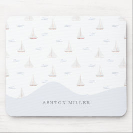 Junge/Mädchen auf Wasserfarbenseglern Mousepad