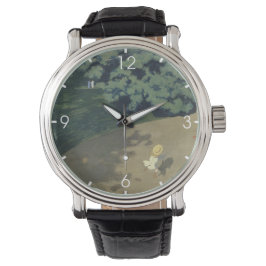 Junge Mädchen, die nach einem Roten Ball laufen (K Armbanduhr
