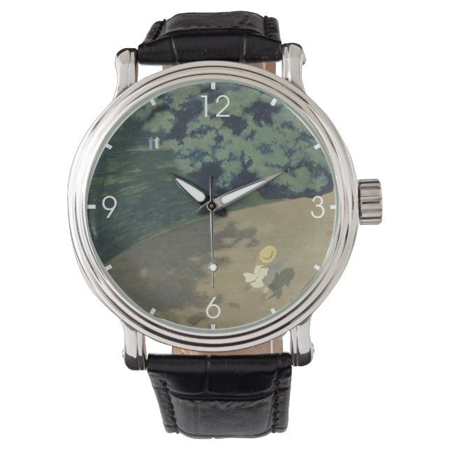 Junge Mädchen, die nach einem Roten Ball laufen (K Armbanduhr (Vorderseite)