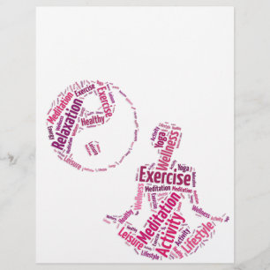 Junge Mädchen, die Yoga unter dem Yin Yang-Symbol  Flyer