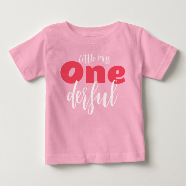 Junge Mädchen ein Jahr Beerenrosa Baby T-shirt (Vorderseite)