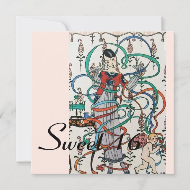 JUNGE MÄDCHEN, FARBBONS SCHWIMMEN 16 PARTY Blau Einladung (Vorderseite)