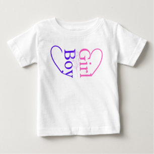 Junge Mädchen Herz Baby Zwilling Geschlecht Enth T-shirt