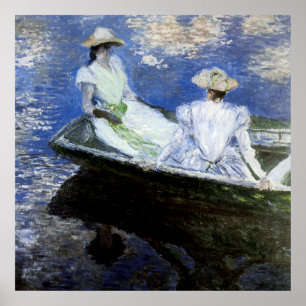 Junge Mädchen im Ruderboot Poster