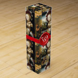 JUNGE MÄDCHEN, KUCHERN, ROT-WAX-SIEGEL-MONOGRAMM Wein-Geschenkverpackung<br><div class="desc">Elegantes Gemälde von hängenden Trauben mit blauem Band.Schönes blondes junges Mädchen in prächtigem Kleid und Goldschmuck mit rotem Hut und weißen Federn, die einen Teller mit roten gelben Trauben, Weinreben, roten grünen Herbstlauben mit einer Seenlandschaft im Hintergrund ( Salome ) von der deutschen Malerin Lucas Cranach the Elder 1530 .Klassische,...</div>