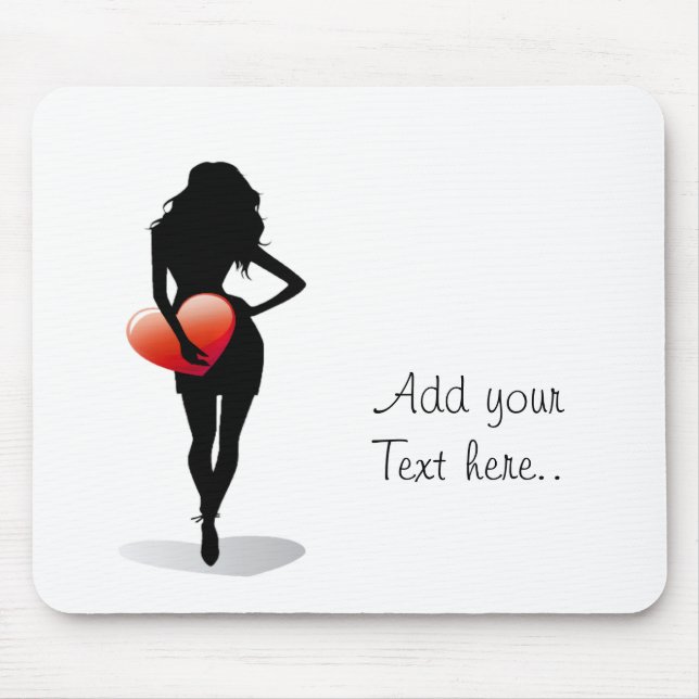 Junge Mädchen mit Herz Mousepad (Vorne)