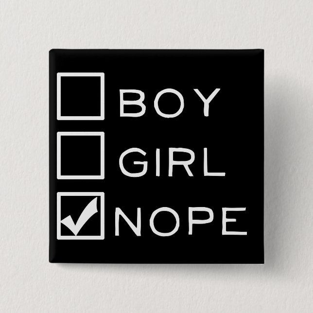 Junge, Mädchen, NOPE! Button (Vorderseite)