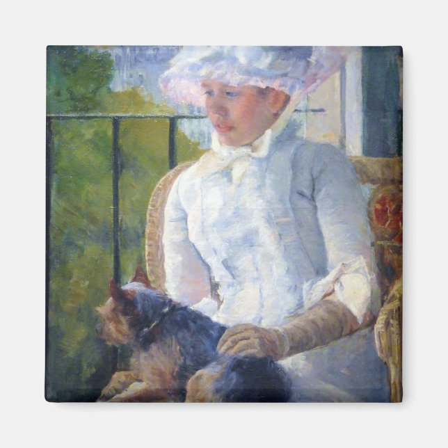 Junge Mädchen und ihr Hund, Mary Cassatt Magnet (Vorne)