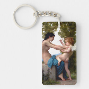 Junge Mädchen verteidigen sich gegen Eros Cupid Schlüsselanhänger
