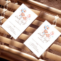 Junge Mädchen Zwillings-Teddybär-Baby-Shower-RSVP-