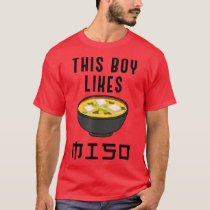 Junge mag Miso Ironic Zitat Ramen Noodles T-Shirt