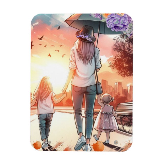 Junge Mama mit Daughters Day Out Magnet (Vertikal)