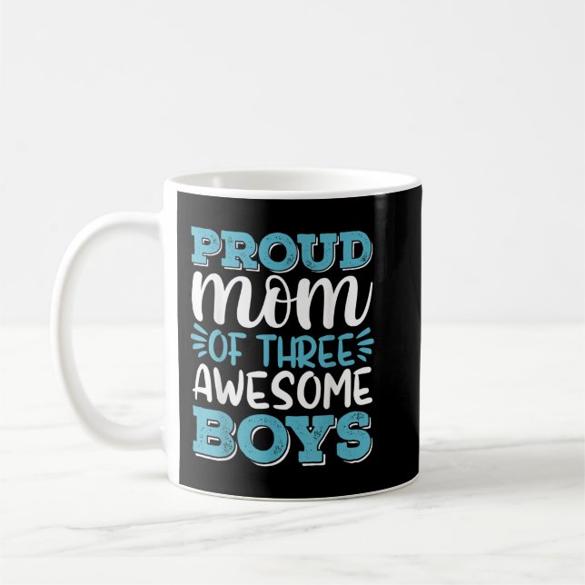 Junge Mama Shirt für Frauen, stolz Mama 3 Phantast Kaffeetasse (Links)