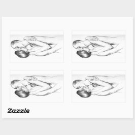 Junge Männer in der Liebe Küssen (Vintage Gay Art) Rechteckiger Aufkleber