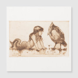 Junge Meerjungfrau und Vögel, Frederick Church Etc Magnetkarte