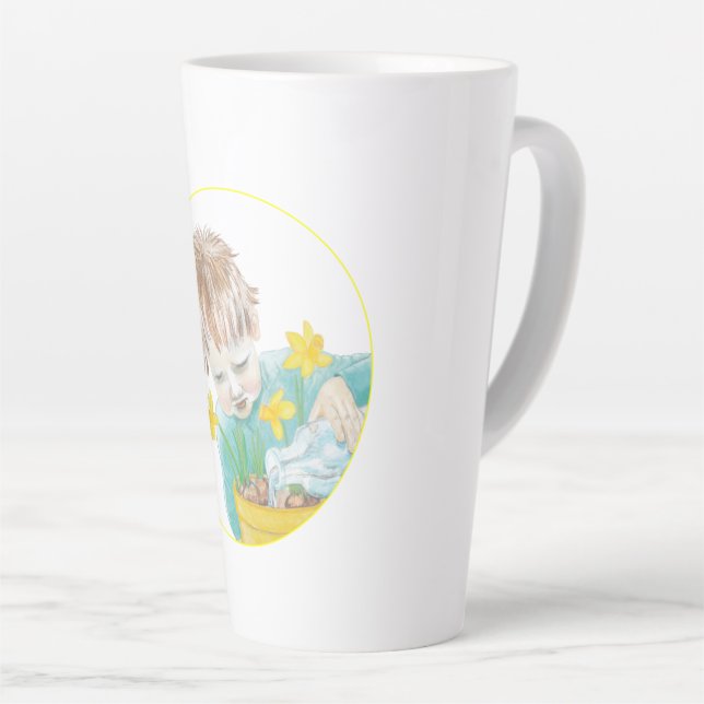 Junge mit Daffodien Milchtasse (Rechte Ecke)