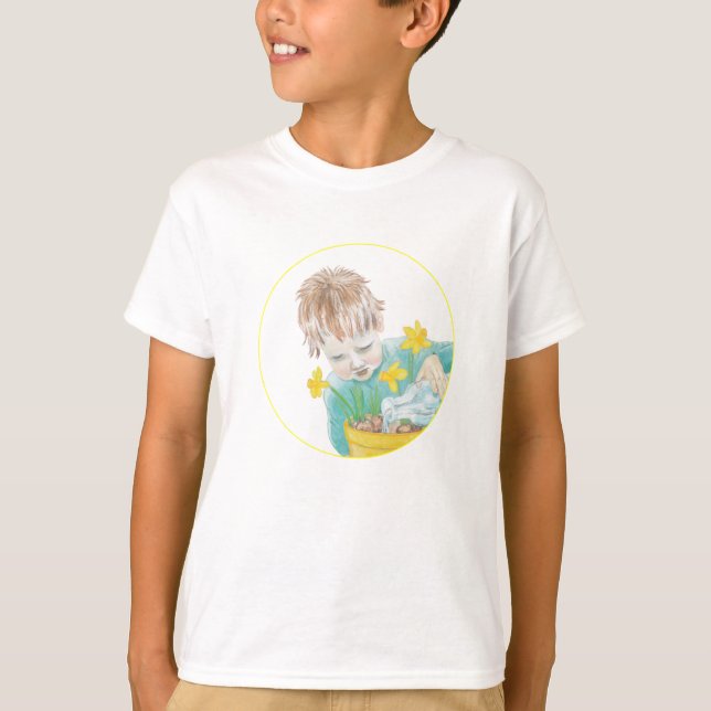Junge mit Daffodien T-Shirt (Vorderseite)