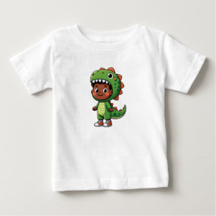 Junge mit Dinosaur-Kostüm Baby T-shirt