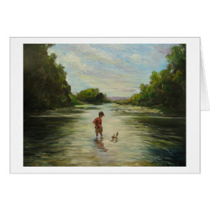 Junge mit einem Spielzeugboot