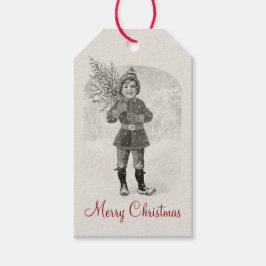 Junge mit einem Weihnachtsbaum CC0936 Jenny Nyströ Geschenkanhänger