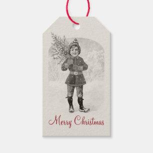 Junge mit einem Weihnachtsbaum CC0936 Jenny Nyströ Geschenkanhänger