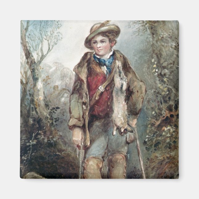 Junge mit Kaninchen Magnet (Vorne)