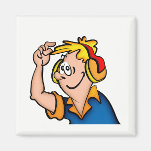 Junge mit Kopfhörer Magnet