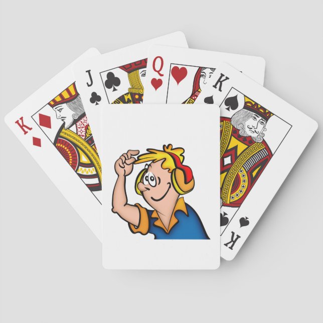 Junge mit Kopfhörer Spielkarten (Rückseite)