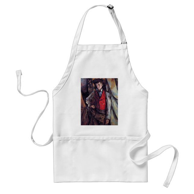 Junge mit roter Weste, von Paul Cézanne Schürze (Vorne)