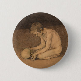 Junge mit Schädel (von Magnus Enckell) Button