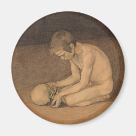 Junge mit Schädel (von Magnus Enckell) Magnet