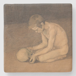 Junge mit Schädel (von Magnus Enckell) Steinuntersetzer
