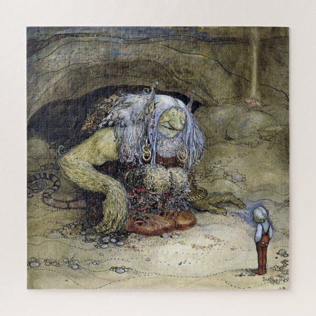 „Junge mit Troll“ von John Bauer (Vertikal)