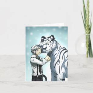Junge mit weißem Tiger Dankeskarte