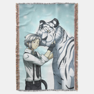 Junge mit weißem Tiger Decke