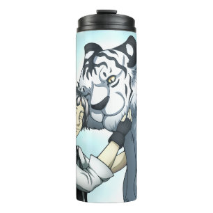 Junge mit weißem Tiger Thermosbecher