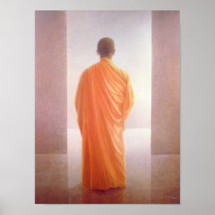 Junge Mönche im Rückblick auf Vietnam Poster