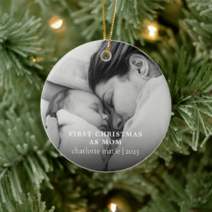 Junge Mutter Babys Erstes Foto Weihnachten Keramik Ornament